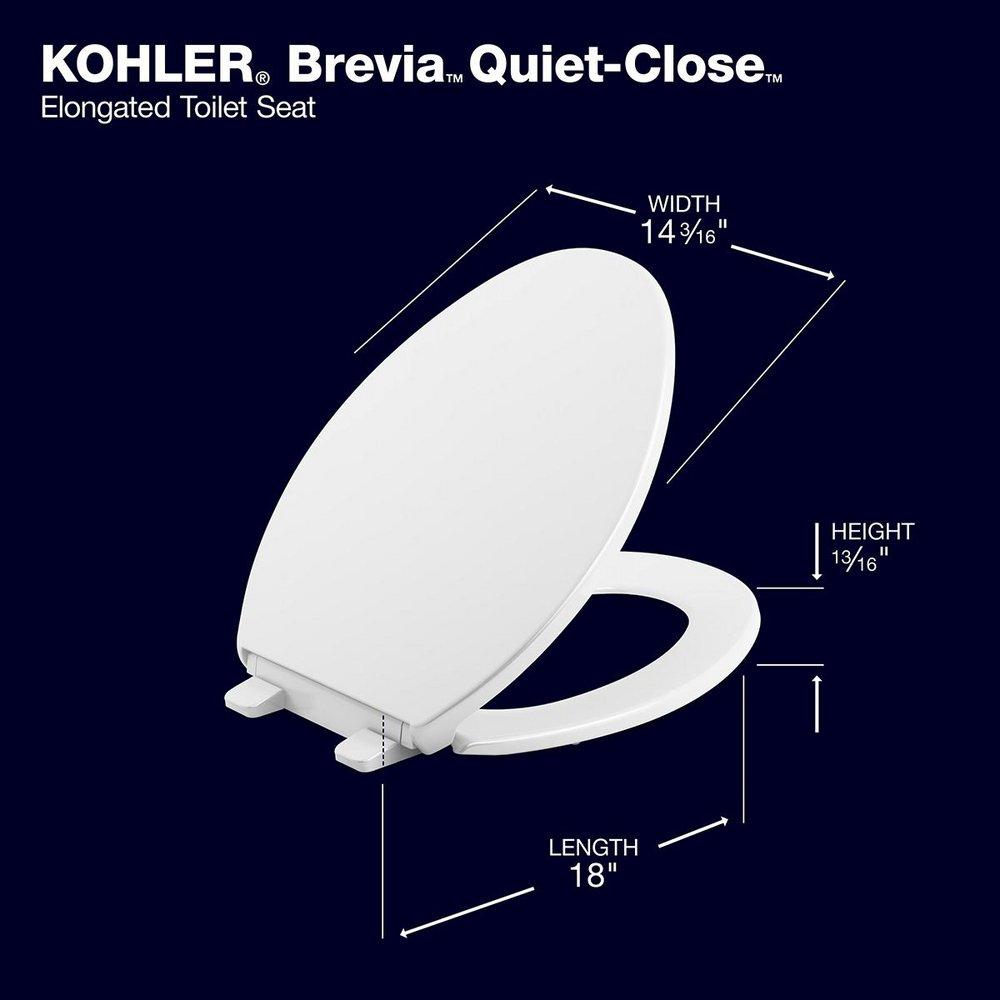 KOHLER White Elongated Closed Front Toilet Seat with Cover 