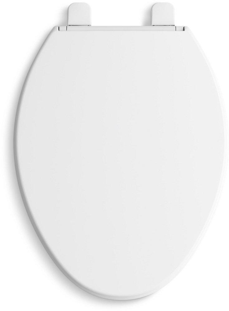 KOHLER White Elongated Closed Front Toilet Seat with Cover 
