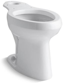 Elongated Floor Mount Two Piece Toilet Bowl in White
