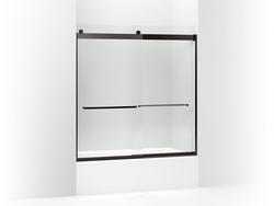 59-5/8 x 62 in. Sliding Crystal Clear Glass Bath Door in Anodized Dark Bronze