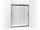 KOHLER Anodized Dark Bronze 74 x 60-1/4 x 59-5/8 in. Frameless Sliding Shower Door with Frosted Glass and Blade Handle 