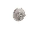 KOHLER Vibrant&reg; Brushed Nickel Tub and Shower Pressure Balancing Valve Trim with Metal Single Cross Handle and Diverter 