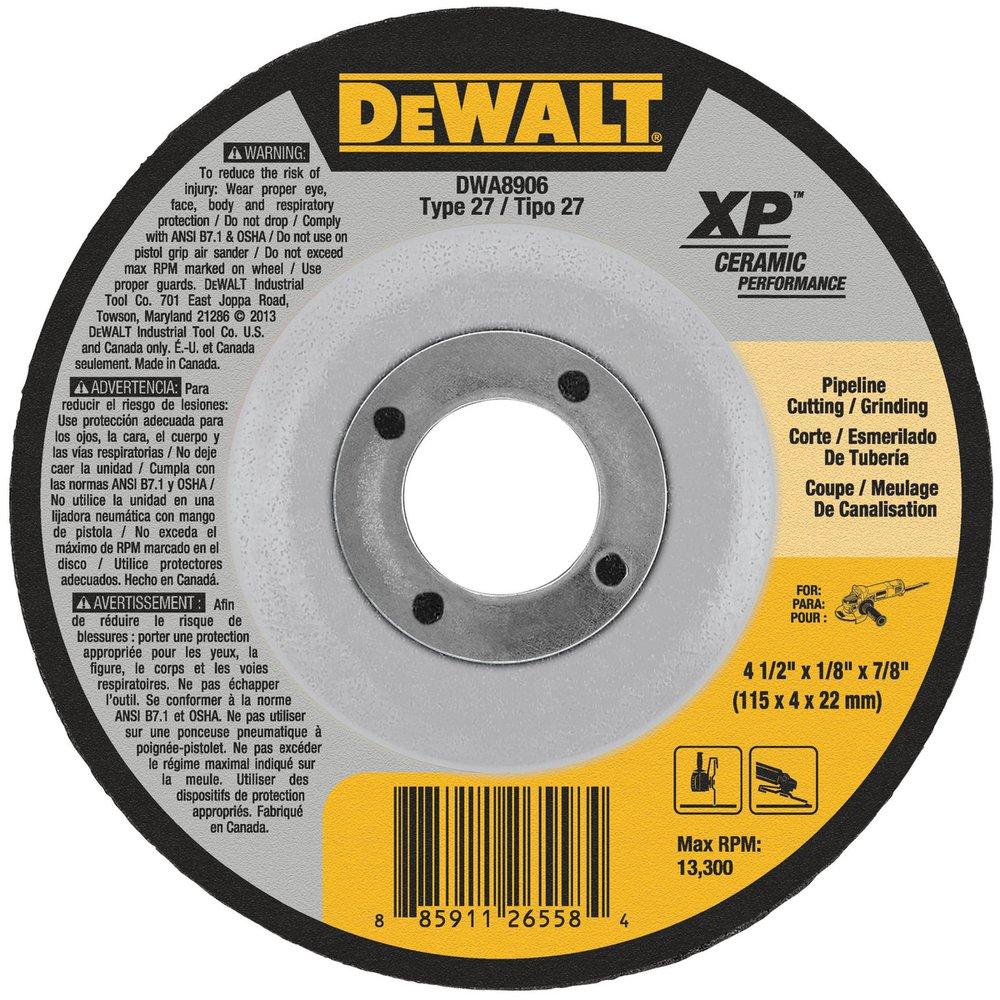 DEWALT Yellow 1/8 in. Grinding Wheel 