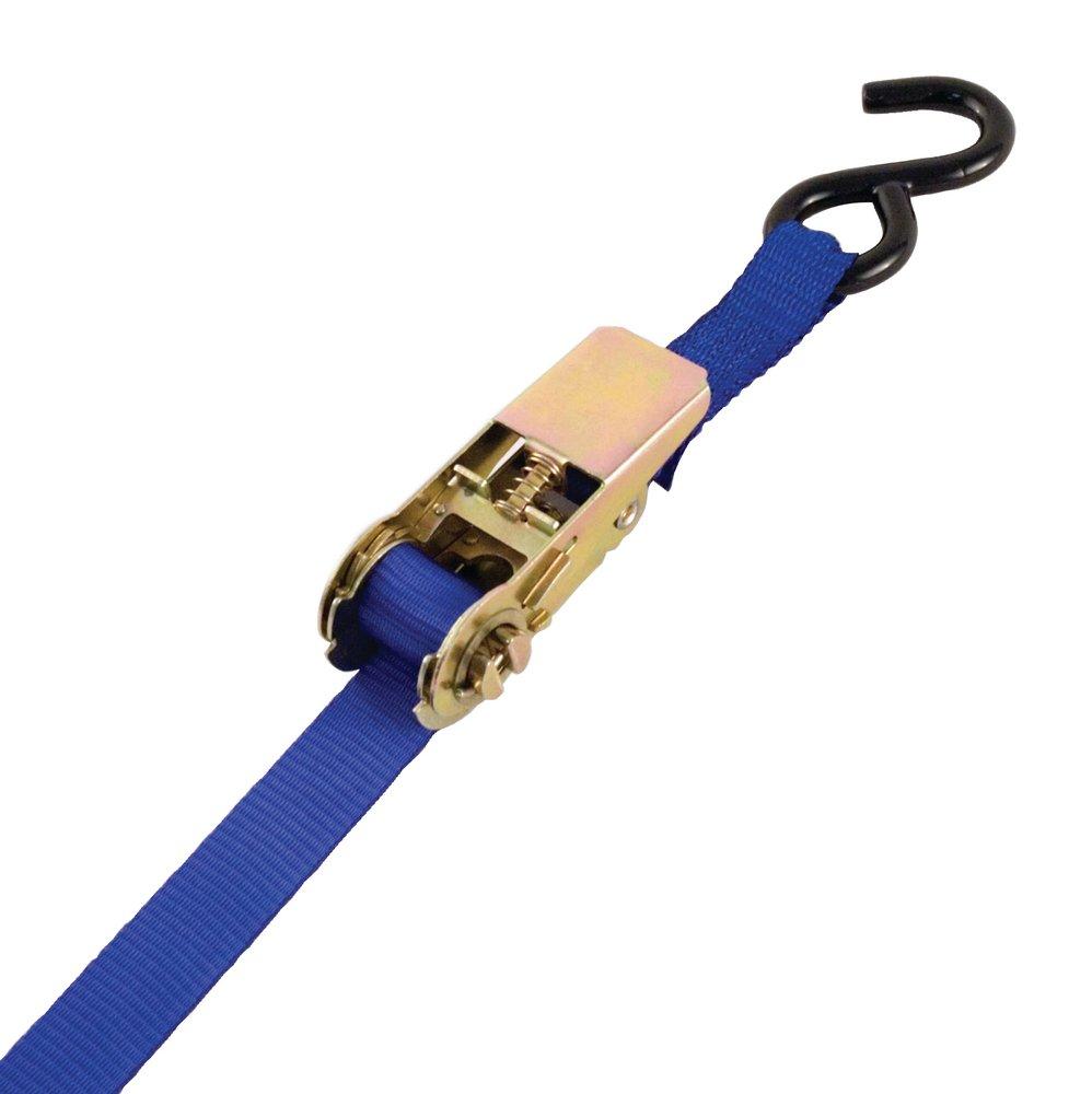 USA Products Yellow 13' x 1  Ratchet, Blue Webbing, Zinc Handle, Hooks , PDQ 