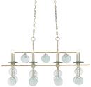 Currey and Company Silver Granello 60W 8-Light Candelabra E-12 Incandescent Chandelier 