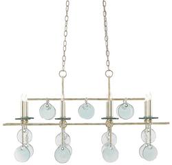 60W 8-Light Candelabra E-12 Incandescent Chandelier in Silver Granello