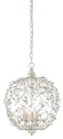 13 in. 60W 3-Light Candelabra E-12 Incandescent Chandelier in Silver Granello