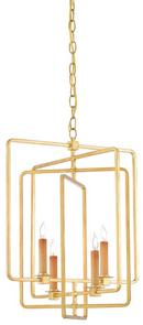 Currey and Company Contemporary Gold Leaf 60W 4-Light Candelabra E-12 Incandescent Chandelier 
