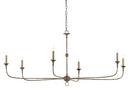 Currey and Company Pyrite Bronze 61 in. 60W 6-Light Candelabra E-12 Incandescent Chandelier 