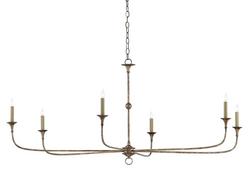 61 in. 60W 6-Light Candelabra E-12 Incandescent Chandelier in Pyrite Bronze