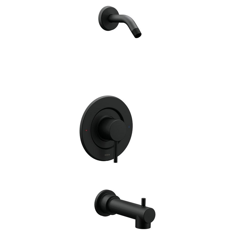 Moen Matte Black Single Handle Bathtub & Shower Faucet (Trim Only) 