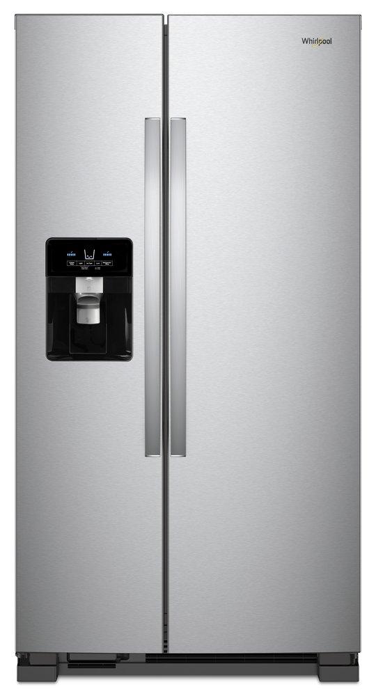 Whirlpool Fingerprint Resistant Stainless Steel 33-1/8 in. 21 cu. ft. Side-By-Side Full Refrigerator 