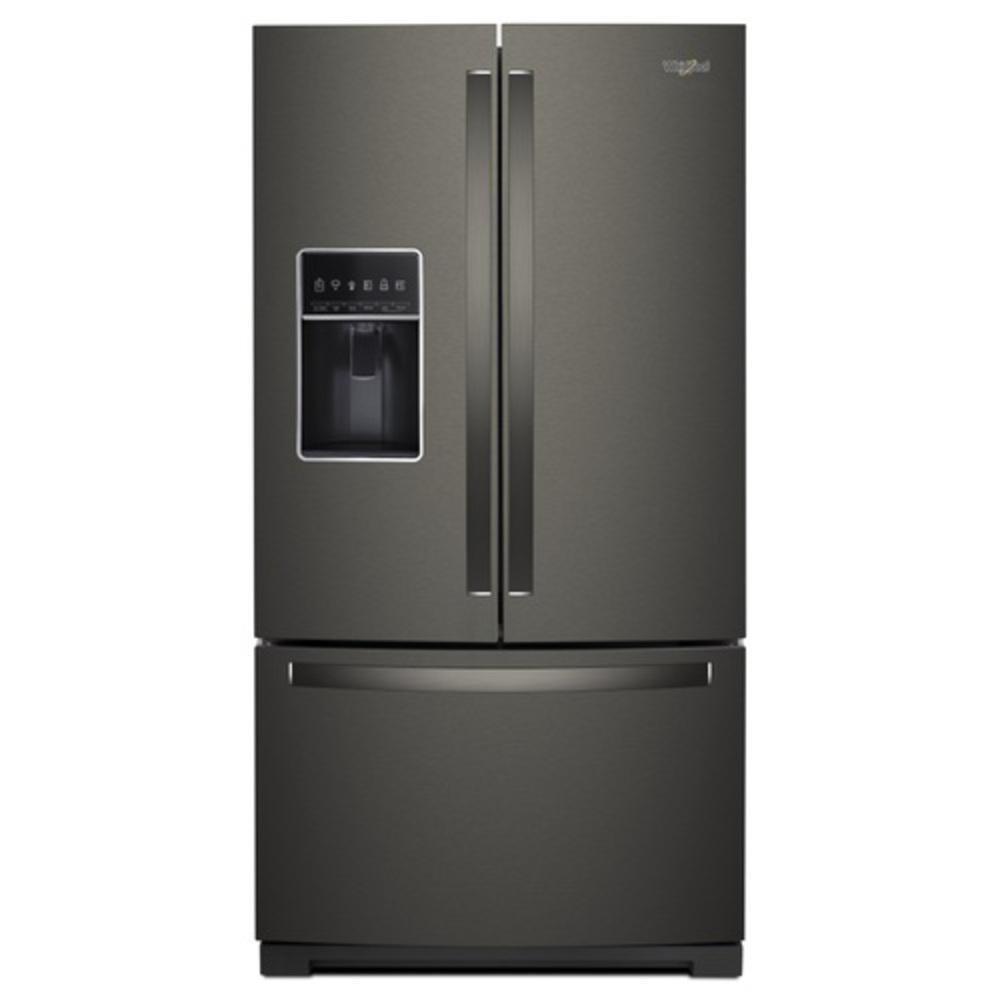 Whirlpool Black Stainless Steel 35-11/16 in. 27 cu. ft. French Door and Full Refrigerator 