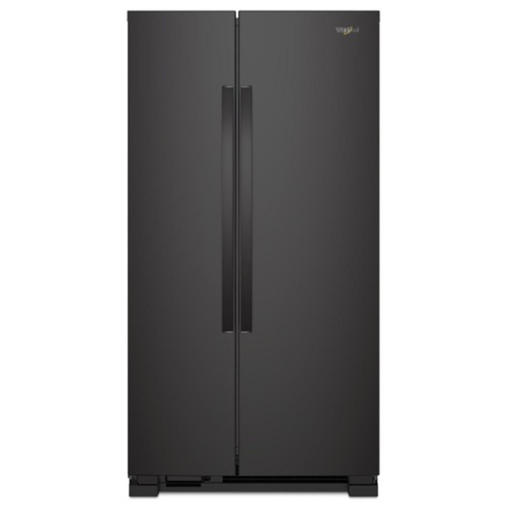 Whirlpool Black 35-7/8 in. 25 cu. ft. Side-By-Side and Full Refrigerator 
