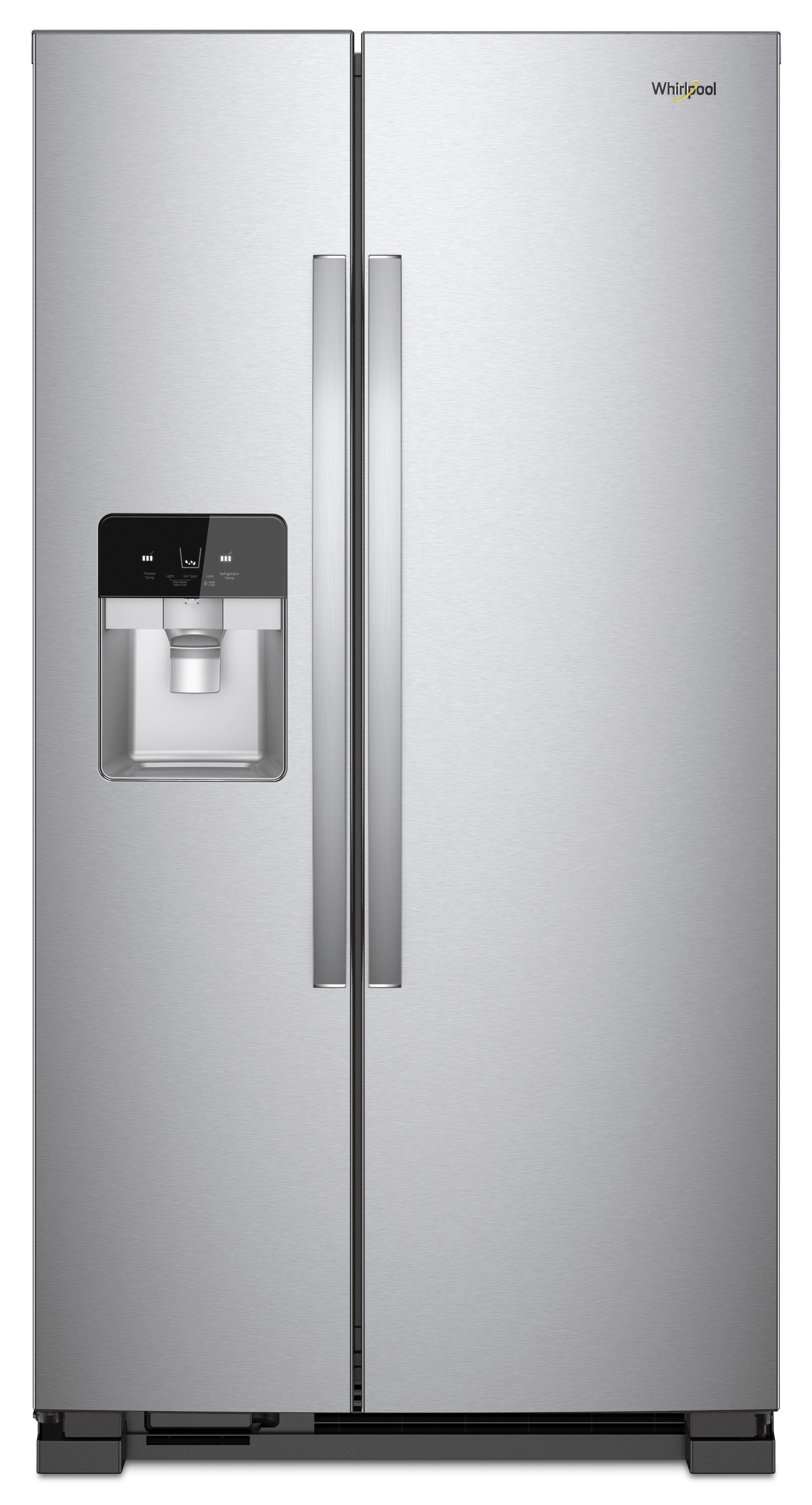 Whirlpool Fingerprint Resistant Stainless Steel 35-7/8 in. 15.44 cu. ft. Side-By-Side Full Refrigerator 
