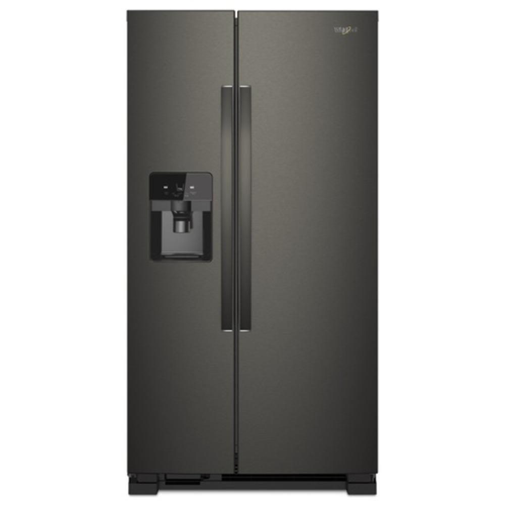Whirlpool Black Stainless Steel 35-7/8 in. 25 cu. ft. Side-By-Side Full Refrigerator 