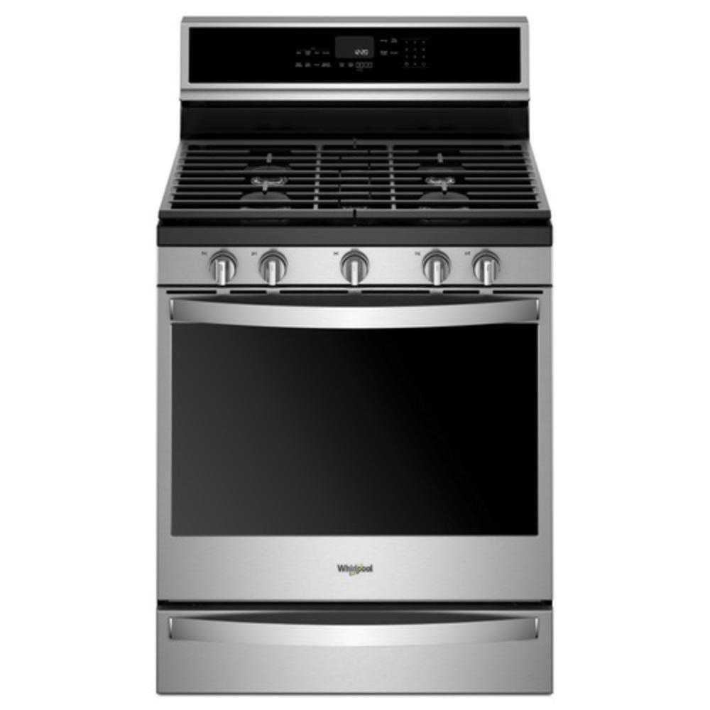 Whirlpool Fingerprint Resistant Stainless Steel 29-7/8 in. Gas 5-Burner Sealed Freestanding Range 