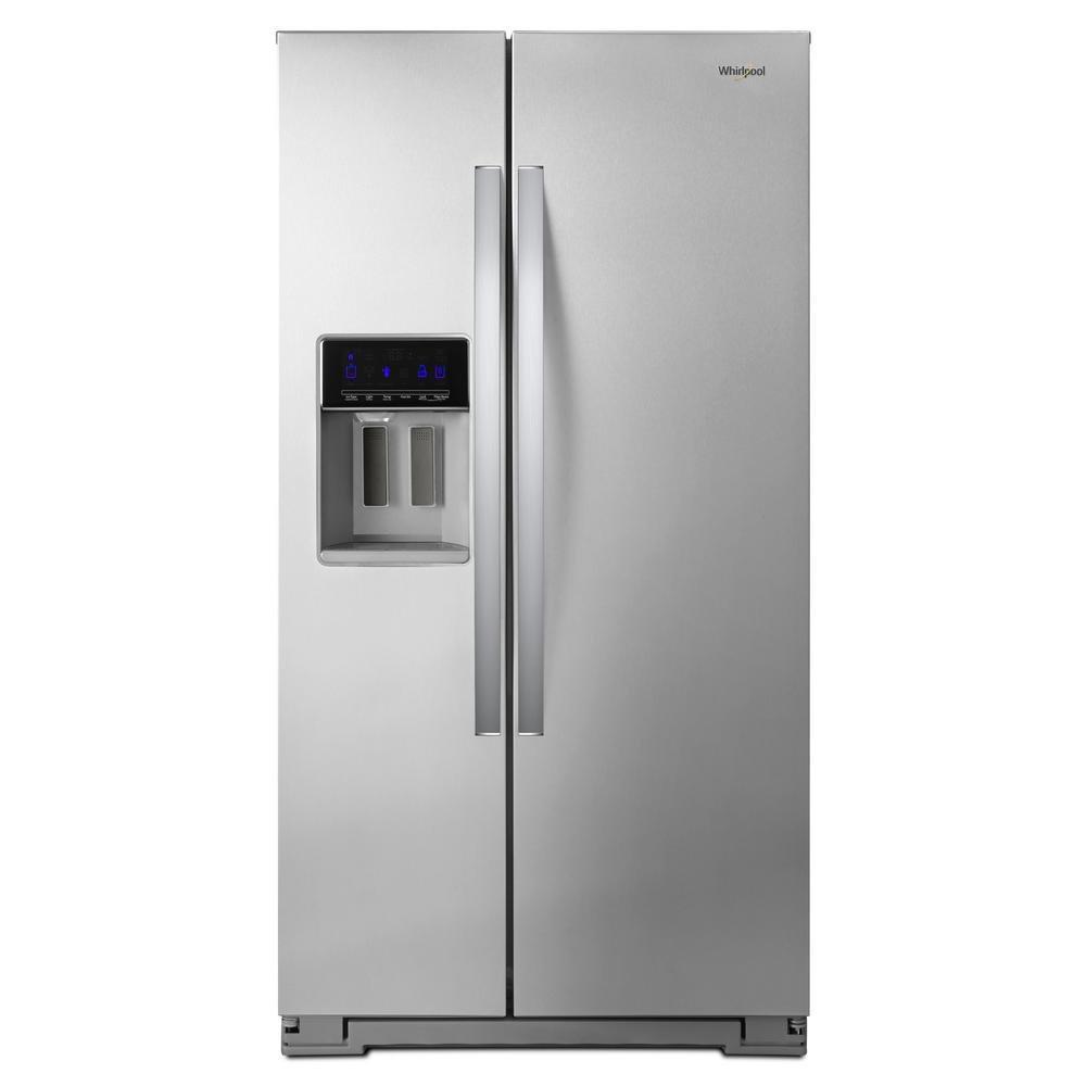 Whirlpool Fingerprint Resistant Stainless Steel 36 in. 20.5 cu. ft. Counter Depth Side-By-Side Full Refrigerator 