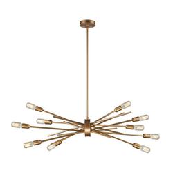 60W 10-Light Medium E-26 Chandelier in Matte Gold