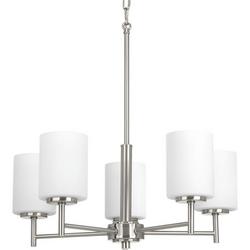 21 in. 100W 5-Light Medium E-26 Incandescent Chandelier in Brushed Nickel