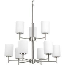 25-1/2 in. 100W 9-Light Medium E-26 Incandescent Chandelier in Brushed Nickel