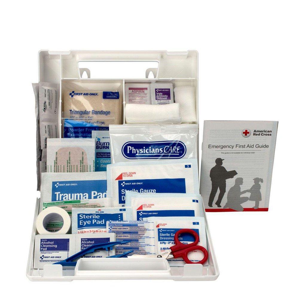 First Aid Only 9 in. Plastic Case Person First Aid Kit with Dividers 