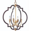 240W 4-Light Candelabra E-12 Incandescent Chandelier in Oil Rubbed Bronze with Antique Brass