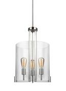 15-3/4 in. 225W 3-Light Medium E-26 Hall and Foyer Pendant in Brushed Nickel