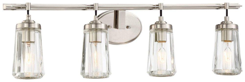 Minka Lavery Brushed Nickel 60W 4-Light Bath Light with Clear Glass 