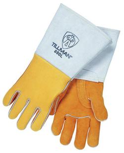 L Size Stick Welding Gloves in Gold