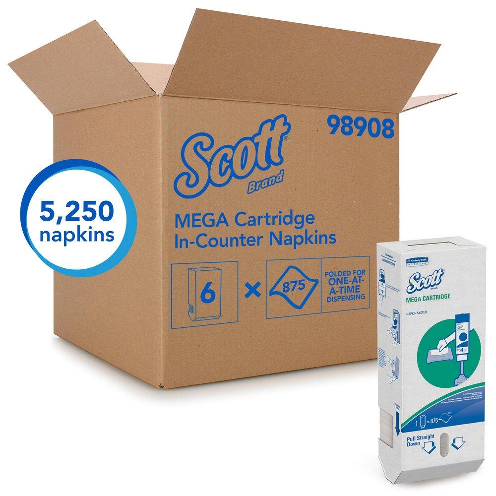 Scott&reg; White 6-1/2 x 8-2/5 in. Cartridge In-counter Paper Napkin in White 