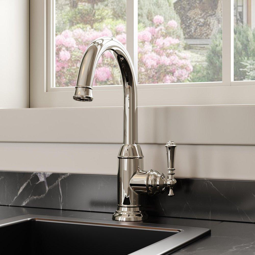 Signature Hardware Polished Nickel Single Lever Handle Bar Faucet 