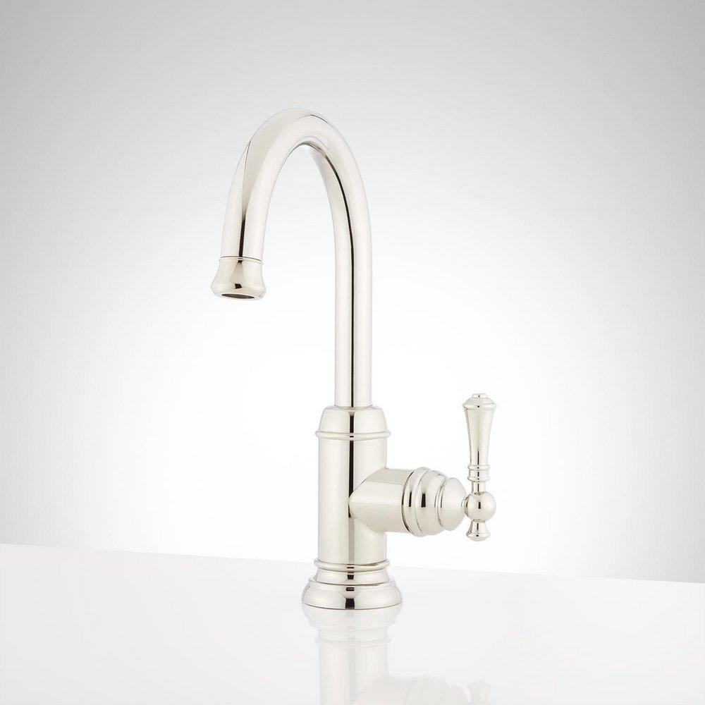 Signature Hardware Polished Nickel Single Lever Handle Bar Faucet 