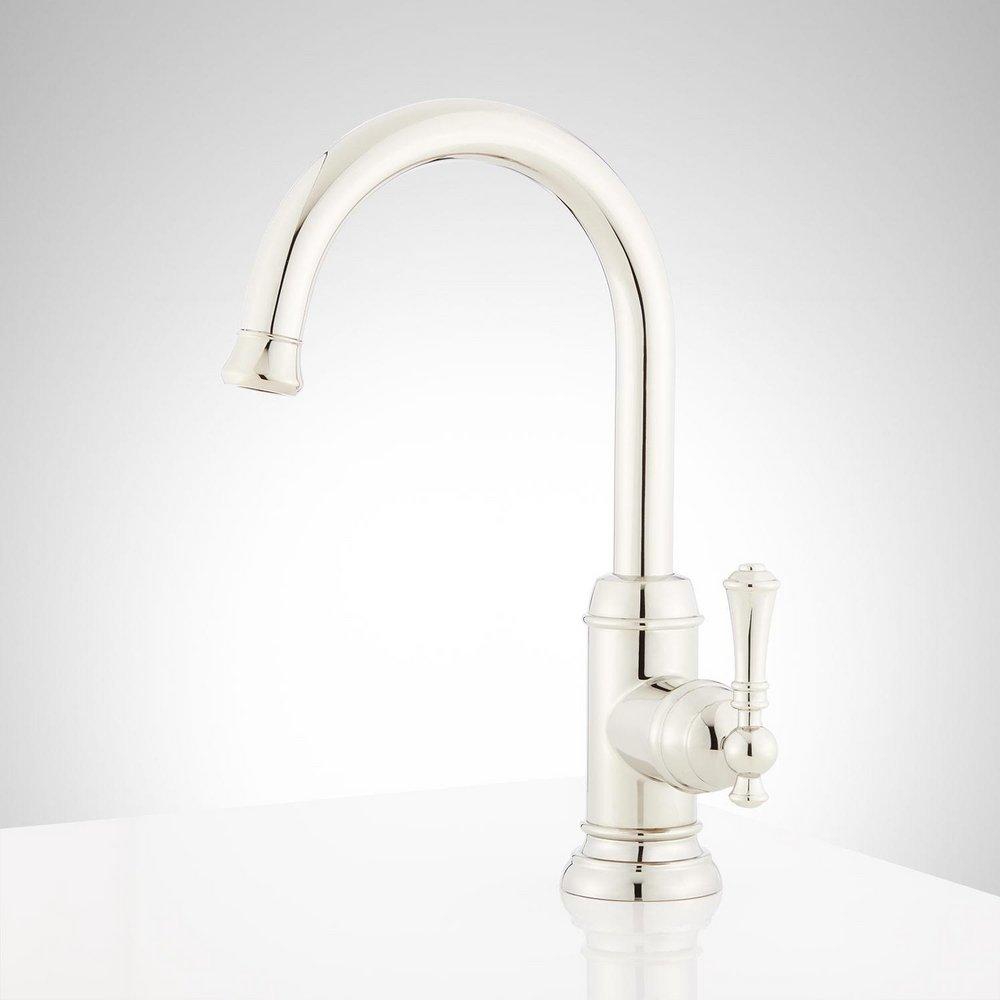 Signature Hardware Polished Nickel Single Lever Handle Bar Faucet 