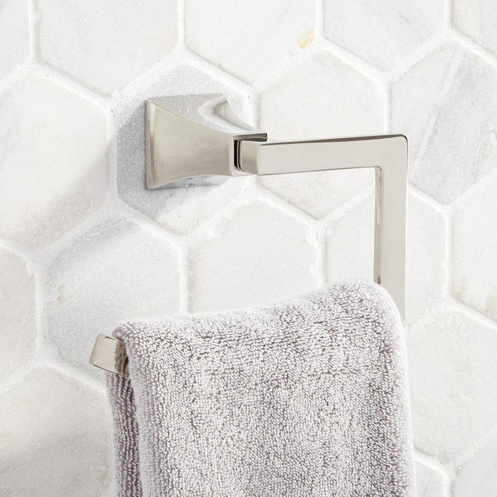 Signature Hardware Polished Nickel Towel Ring 