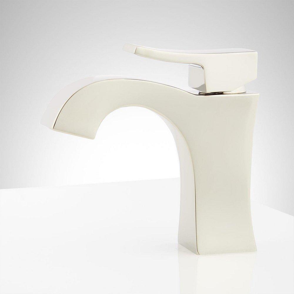 Signature Hardware Polished Nickel Single Handle Monoblock Bathroom Sink Faucet 