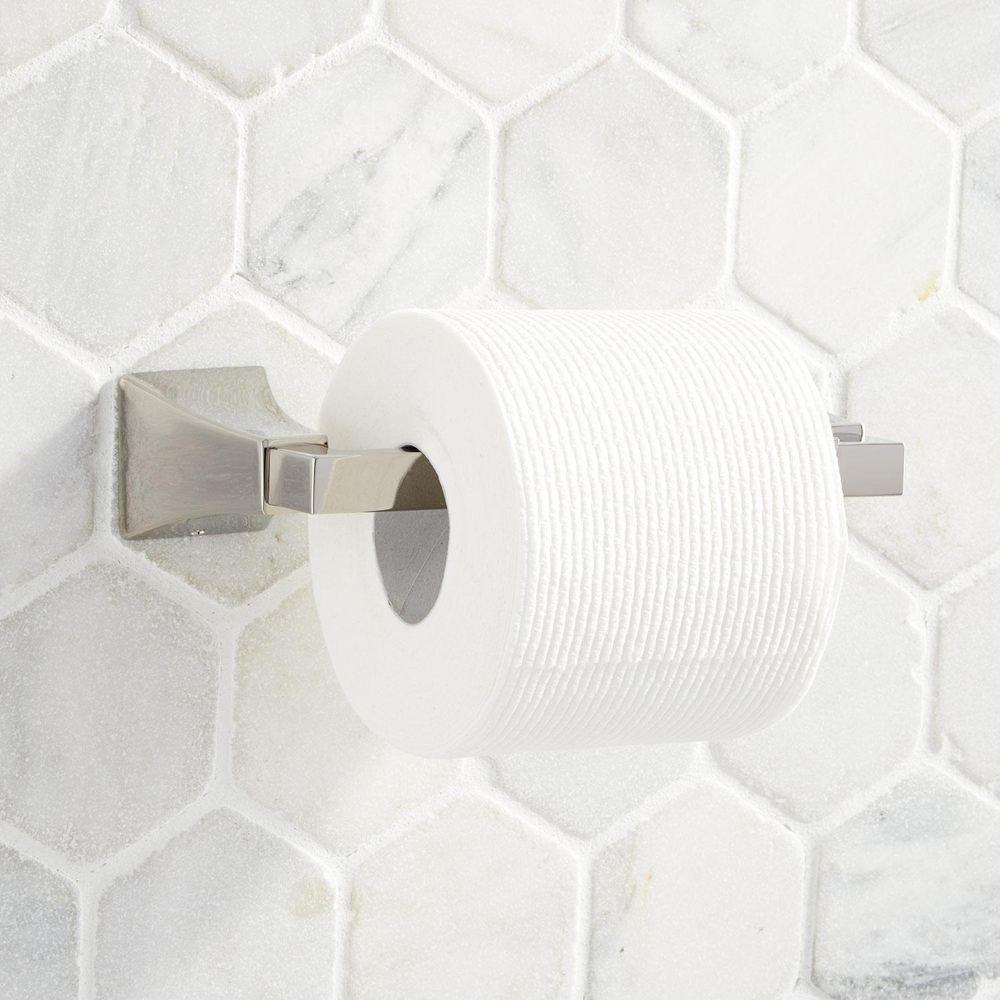 Signature Hardware Polished Nickel Wall Mount Toilet Tissue Holder 
