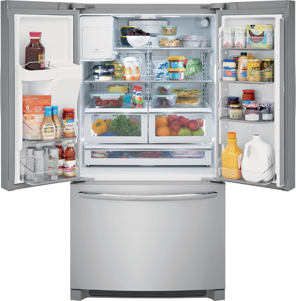 Frigidaire Stainless 36 in. 14.9 cu. ft. Counter Depth and French Door Refrigerator 
