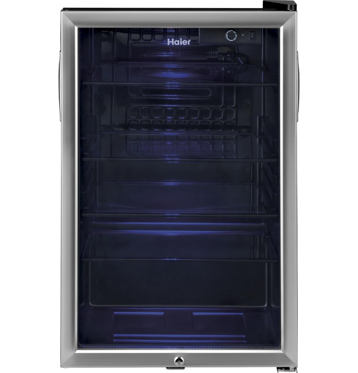 Haier Black 20-1/2 in. 150 Cans Beverage Center 