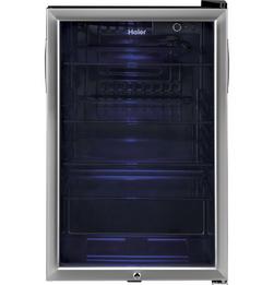 20-1/2 in. 150 Cans Beverage Center in Black with Stainless Steel
