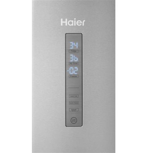 Haier Stainless Steel 27-5/8 in. 11.1 cu. ft. Bottom Mount Freezer and Counter Depth Refrigerator 