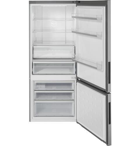 Haier Stainless Steel 27-5/8 in. 11.1 cu. ft. Bottom Mount Freezer and Counter Depth Refrigerator 