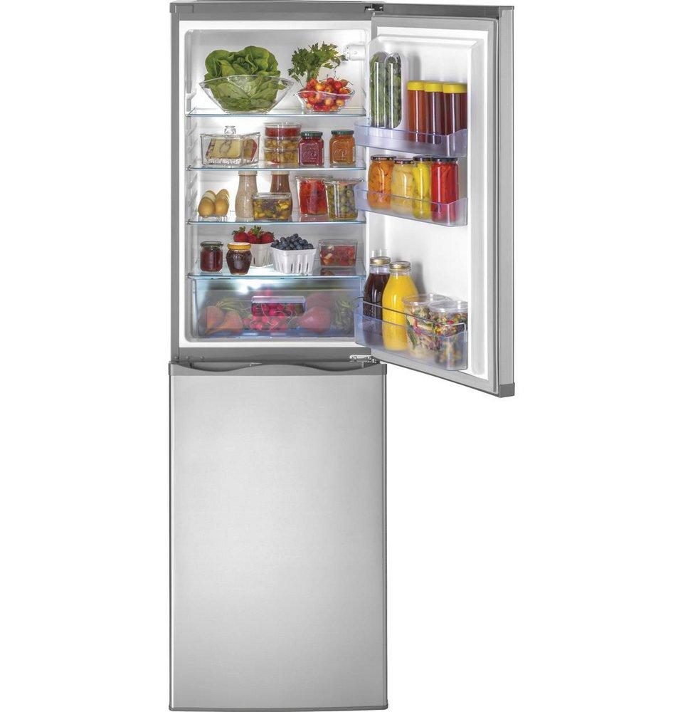 Haier Stainless Steel 27-5/8 in. 11.1 cu. ft. Bottom Mount Freezer and Counter Depth Refrigerator 
