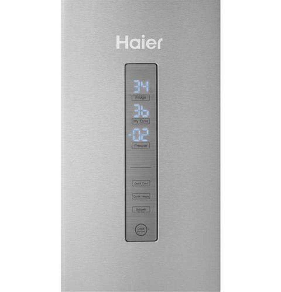 Haier Stainless Steel 27-5/8 in. 11.1 cu. ft. Bottom Mount Freezer and Counter Depth Refrigerator 