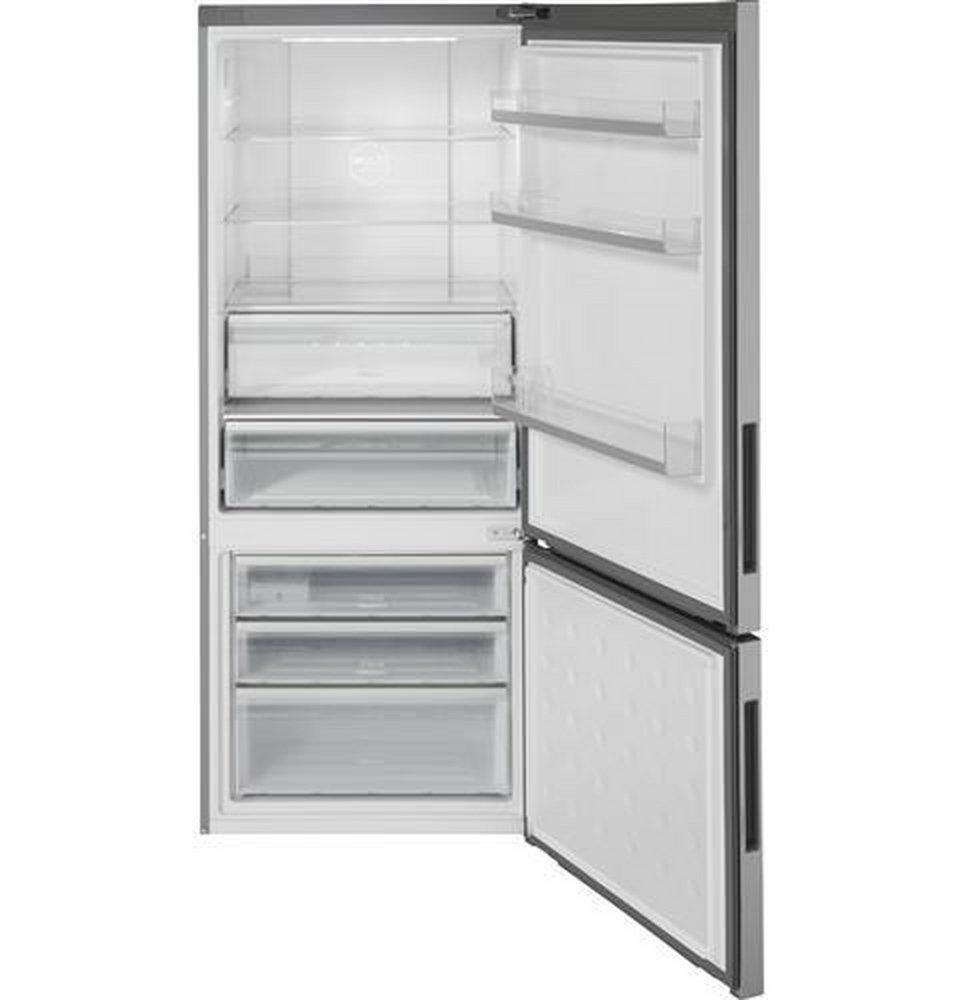 Haier Stainless Steel 27-5/8 in. 11.1 cu. ft. Bottom Mount Freezer and Counter Depth Refrigerator 