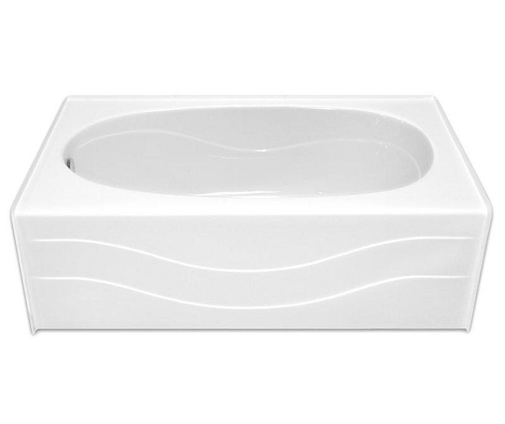 Hamilton Bathware White 60 x 37-1/4 in. Soaker Alcove Bathtub with Drain in White 