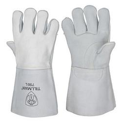 Size XL Construction and Utility Cotton, Cowhide Leather, Foam, Kevlar&reg; and Elkskin Welding Gloves in Pearl