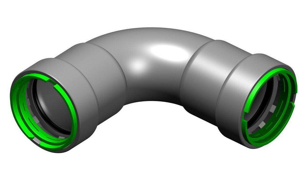 Apollo® PowerPress Press Zinc Nickel Carbon Steel 90 Degree Elbow with EPDM Seal 