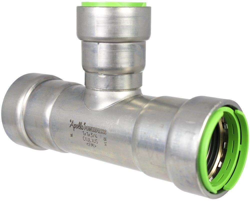 Apollo&reg; PowerPress Press Reducing Domestic Zinc Nickel Carbon Steel Tee with EPDM O-ring 