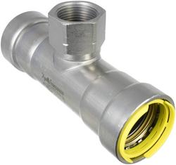 1-1/4 x 1-1/4 x 1/2 in. Press x FPT Reducing Zinc Nickel Carbon Steel Gas Tee with HNBR O-ring